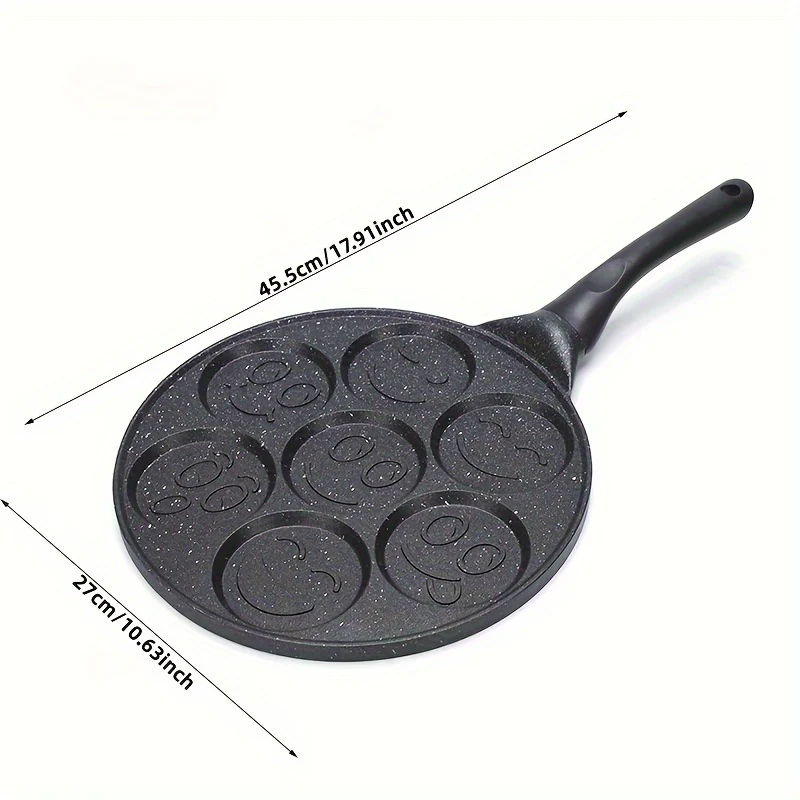 1pc Mini Pancake Maker Pan - 7-Mold Design, Non-Stick, Easy to Clean, Space-Saving, Perfect for Kitchen Utensils, Kitchen Supplies, Breakfast, Brunch, and Snack Preparation - Deanwangkt