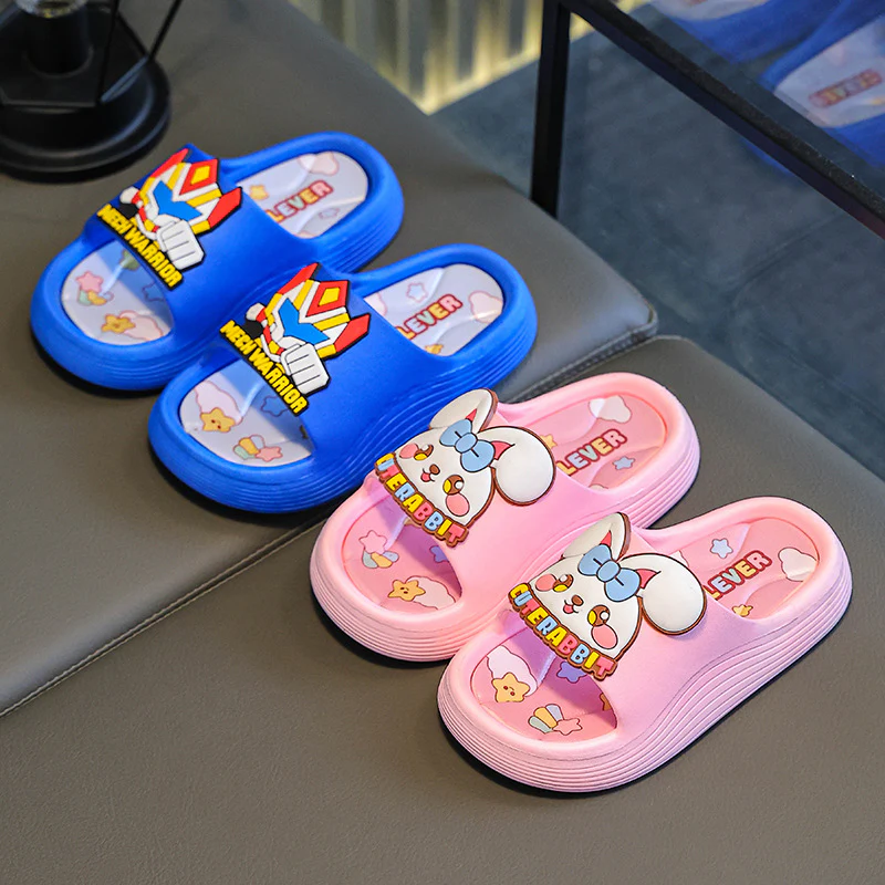 DEANWANGKT Factory Direct Sales New Creative Fun Children's Cartoon Slippers Baby Home Bathroom Word Slippers - Deanwangkt