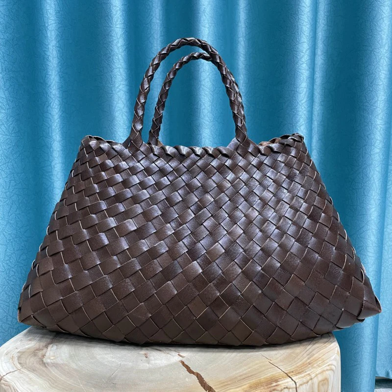 Dragon Diffusion New Woven Bag First Layer Cowhide Handmade Vegetable Basket Bag Genuine Leather Women's Bag - Deanwangkt