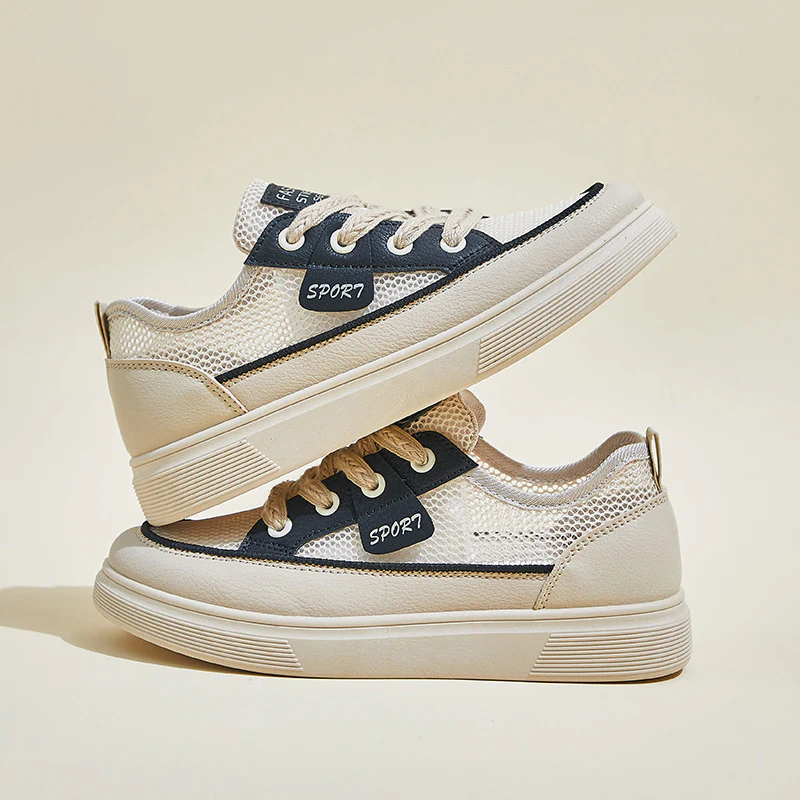 2025 summer little white shoes new Korean version ins female students thick sole heightening mesh breathable casual board shoes KT281 - Deanwangkt