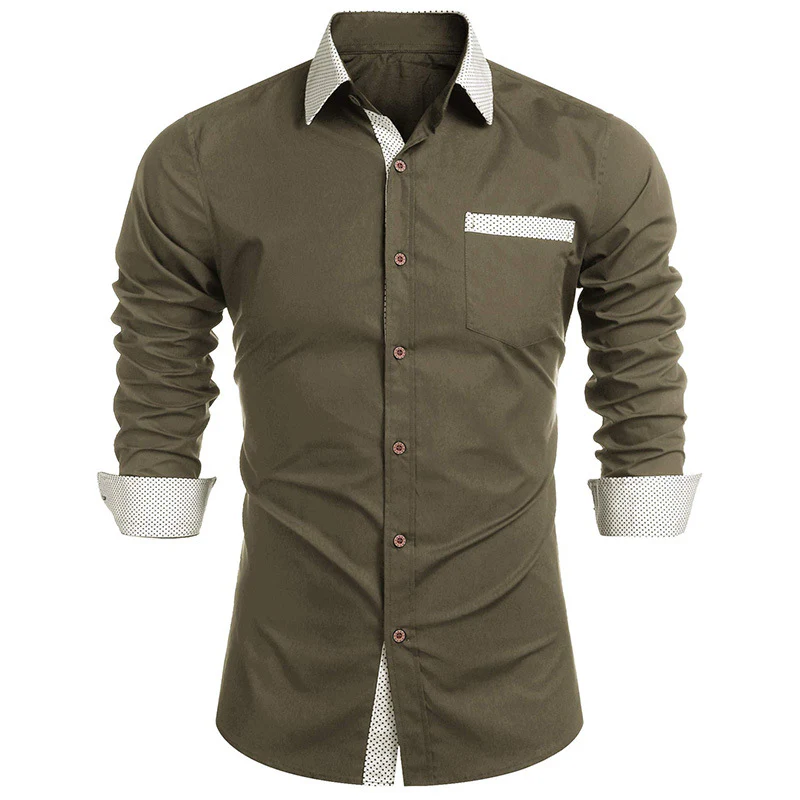 DEANWANGKT 2025 Hot Trade Men's Shirt Long Sleeve  Autumn and Winter  Men's Shirt  Men's Shirt New - Deanwangkt