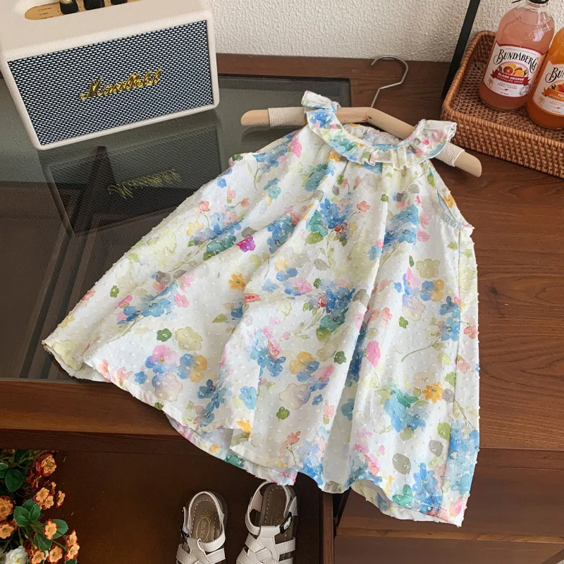 Girls' Braces Skirt Summer 2025 New Children's Beach Princess Dress 1-3-6 Years Old Baby Dress Summer - Deanwangkt