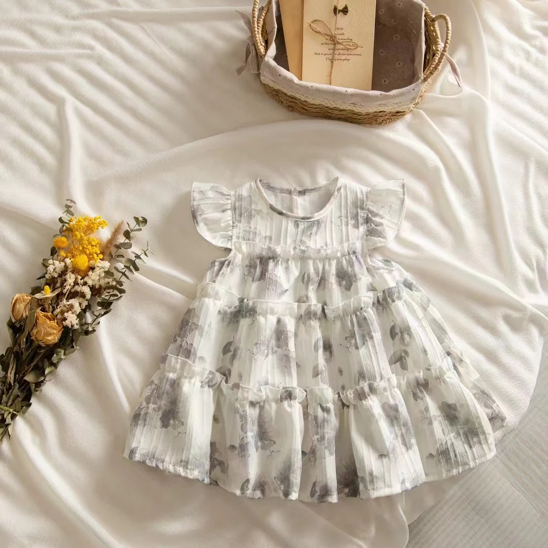 New Girls Dress Summer Dress Western Style Kids' Skirt Little Girl Floral Princess Dress Girls' Skirts Summer - Deanwangkt