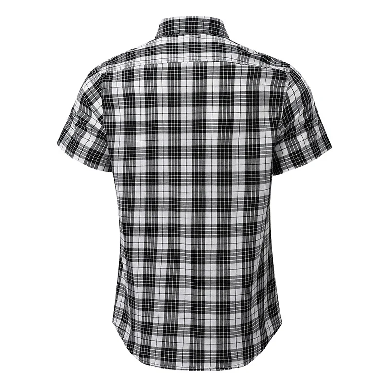 DEANWANGKT 2025 Cross-border men's casual Hawaiian shirt Popular trade men's short-sleeved shirt men's shirt wholesale  plaid shirt - Deanwangkt