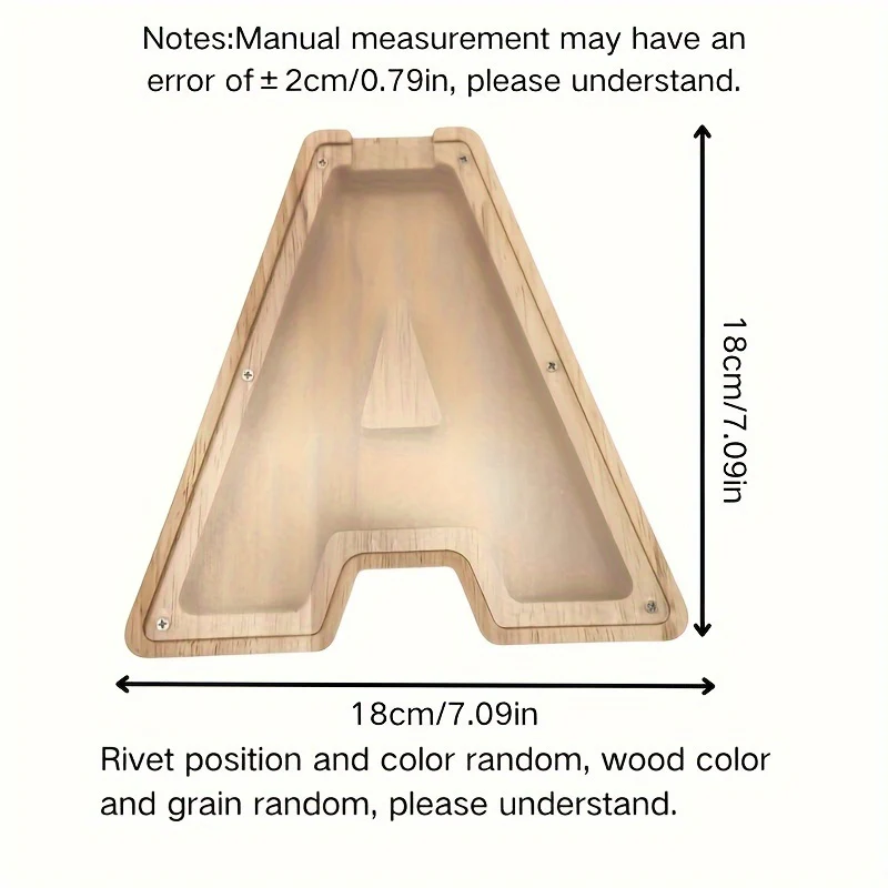 1pc Unique Personalized Wooden Alphabet Letter Jar - 26 Creative A-Z Letters Savings Container with Transparent Design, Perfect Birthday Gift Idea, Home Decoration, Best Friend Present, Fun, Functional, and Ideal Holiday Gift - Deanwangkt