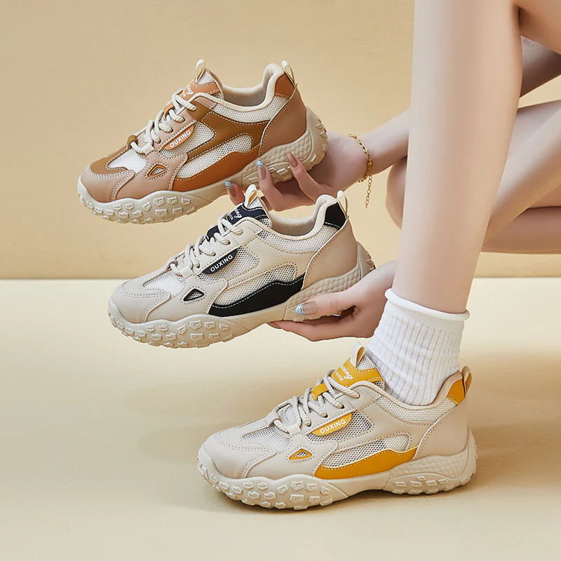 2025 ins Korean version of the new dad shoes girl  summer student sports and leisure street shooting mesh breathability increase Q3001 - Deanwangkt