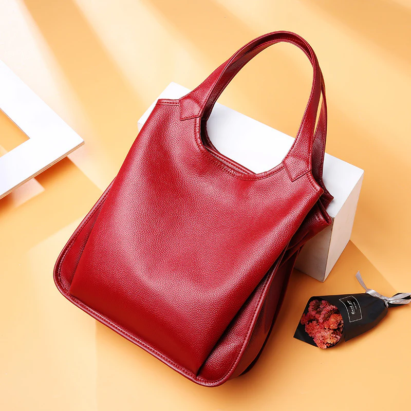 First Layer Cowhide Bag Women's Handbag Summer New HOTan and NEWn Fashion Tote Bag Genuine Leather Women's Bag Shoulder Messenger Bag - Deanwangkt