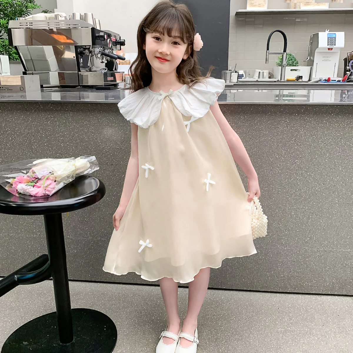 Girls Dress  Summer Fashion Sweet Bow Princess Dress Little Girl Western Style Streamer Dress Original - Deanwangkt