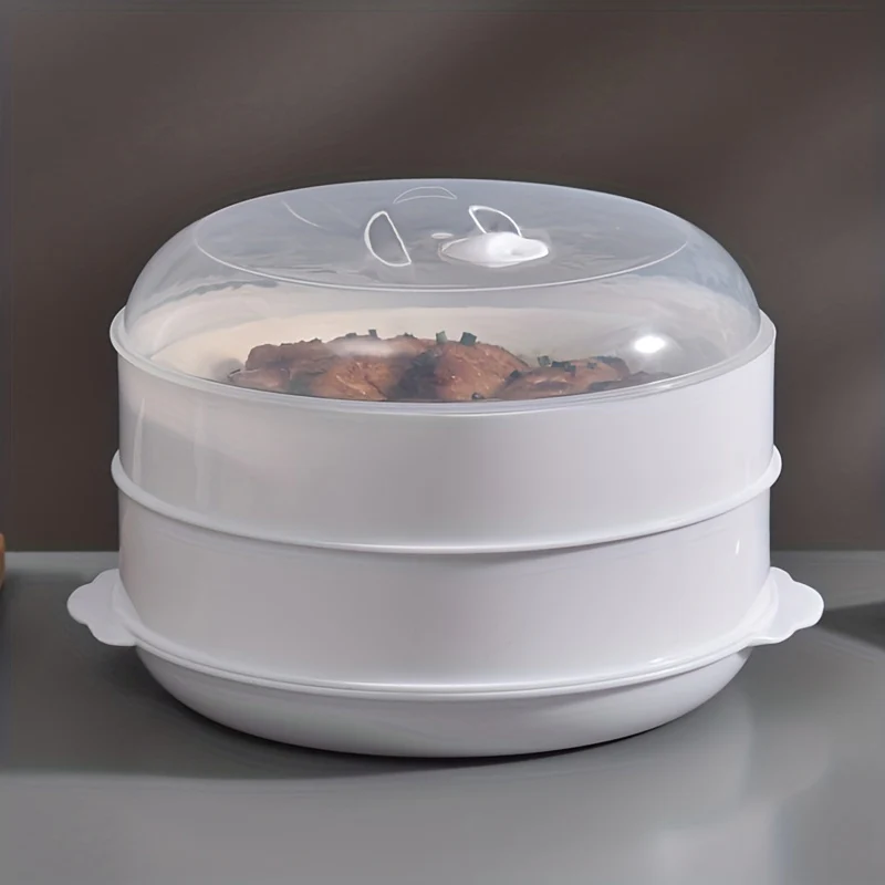 1 Set BPA-Free Multi-layer Microwave Steamer - Fast Heating, Splash-Proof, Steamed Rice Ready - Stackable Design for Mantou, Buns, Dumplings, Healthy Cooking & Easy Clean - Deanwangkt