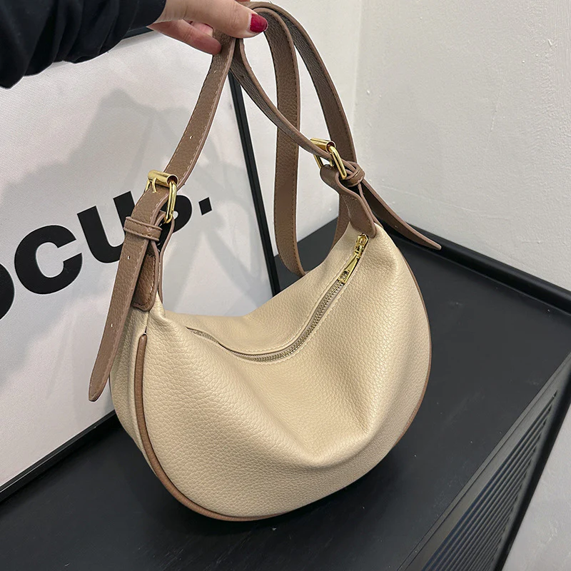 New Dumpling Bag Women's Shoulder Messenger Bag Ins Korean Style Casual All-Match Soft Leather PU Women's Bag Fashion - Deanwangkt