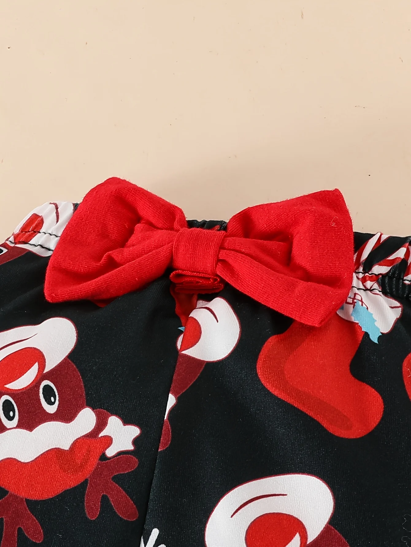 Christmas Letter Print Long Sleeve Shirt + Trumpet Pants + Headscarf Three-piece Set, Perfect for Outdoor - Deanwangkt
