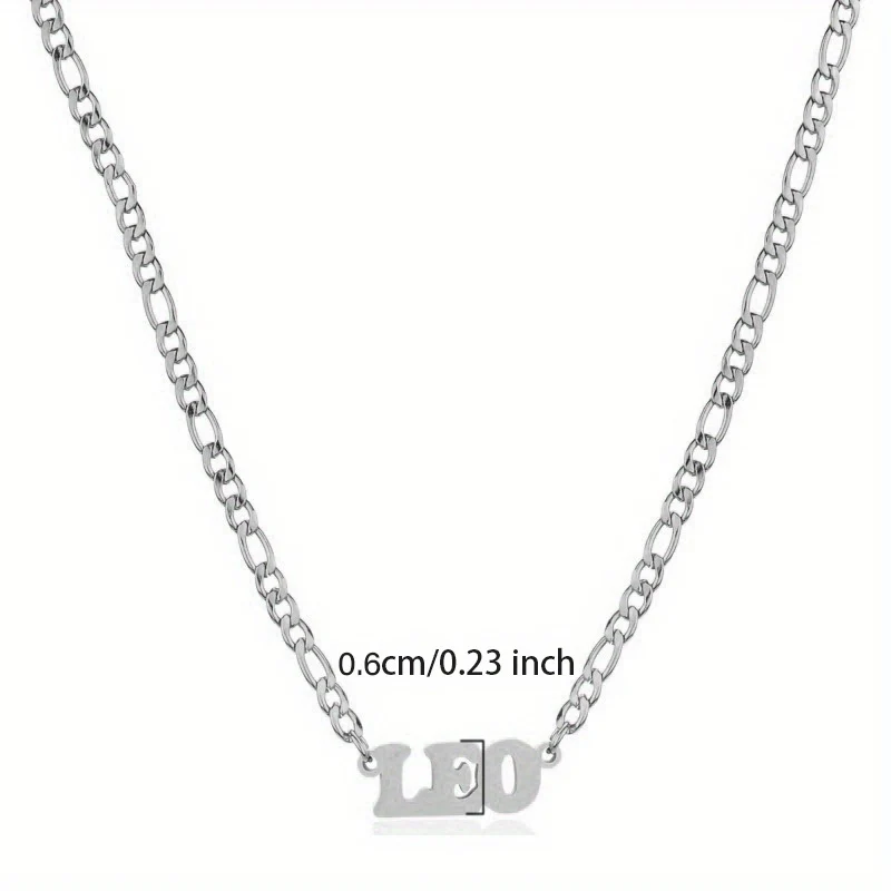 1pc Exquisite Stainless Steel Twelve Letter Pendant Necklace - Durable, Hypoallergenic, and Fashionable Jewelry Gift for Birthday and Special Occasions - Deanwangkt