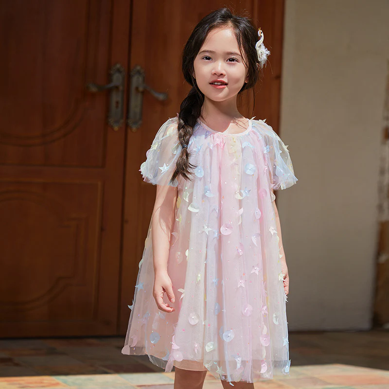Girls Cute XINGX Dress 2025 New Baby Girl 3-6 Years Old Fashionable Princess Dress Children Summer Dress - Deanwangkt
