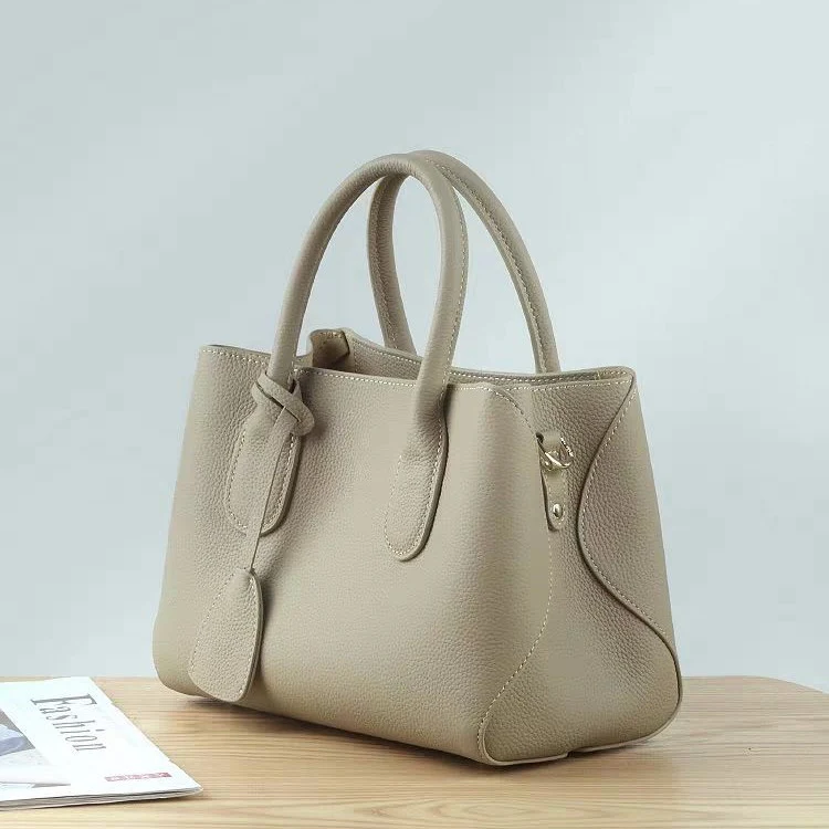 First Layer Cowhide Bag Women's  Spring and Summer New Shoulder Portable Messenger Bag Large Capacity Versatile Elegant Big Bag - Deanwangkt
