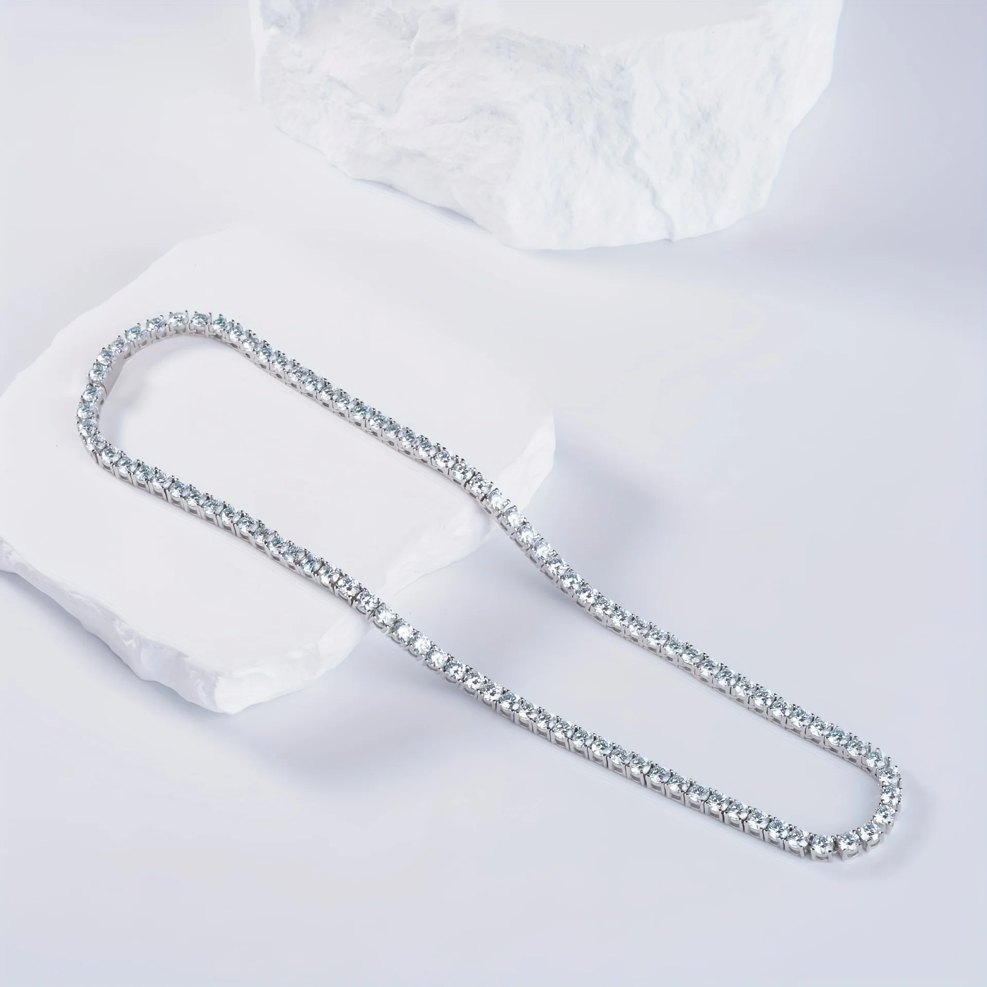 Elegant Unisex 18K Gold-Plated S925 Moissanite Tennis Necklace – Varying Carats 0.1 to 1ct - Deanwangkt