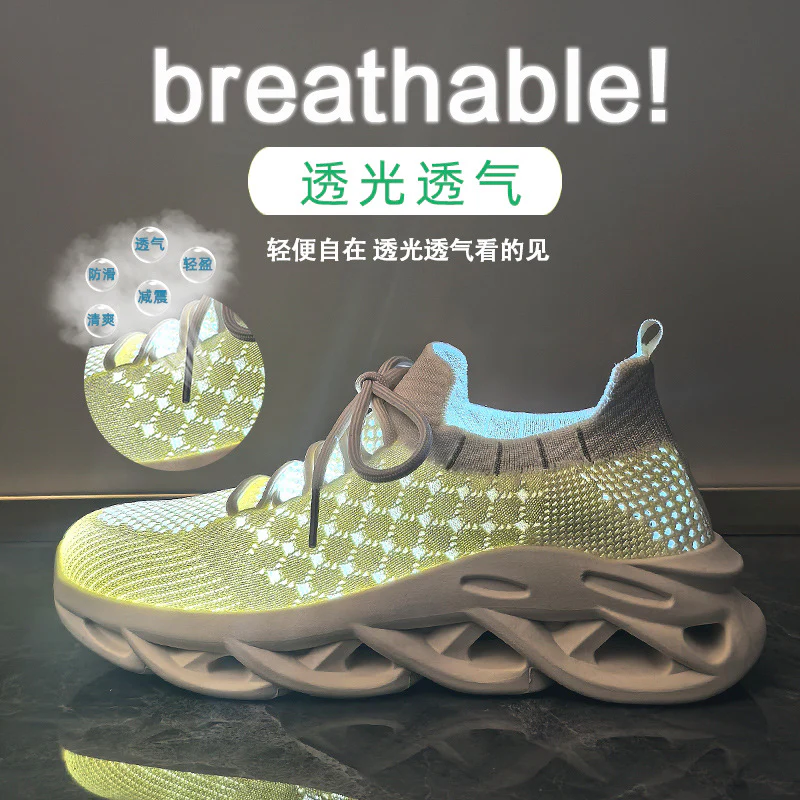 2025 ins Korean version of flying woven shoes  summer new student sports shoes fitness running casual height increase breathable 8102 - Deanwangkt