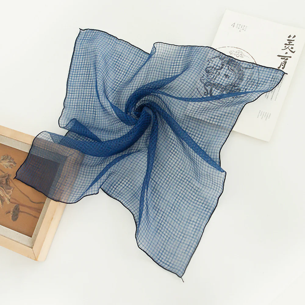 Silk scarf neck, retro silk wool square scarf thin, neck scarf, temperament commuter scarf - Deanwangkt