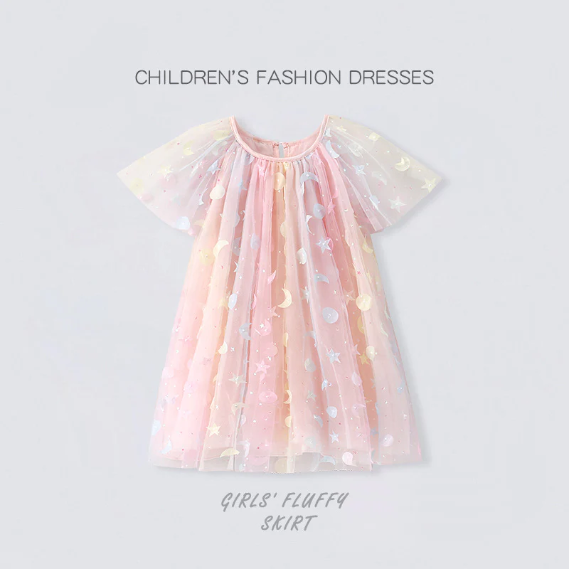 Girls Cute XINGX Dress 2025 New Baby Girl 3-6 Years Old Fashionable Princess Dress Children Summer Dress - Deanwangkt
