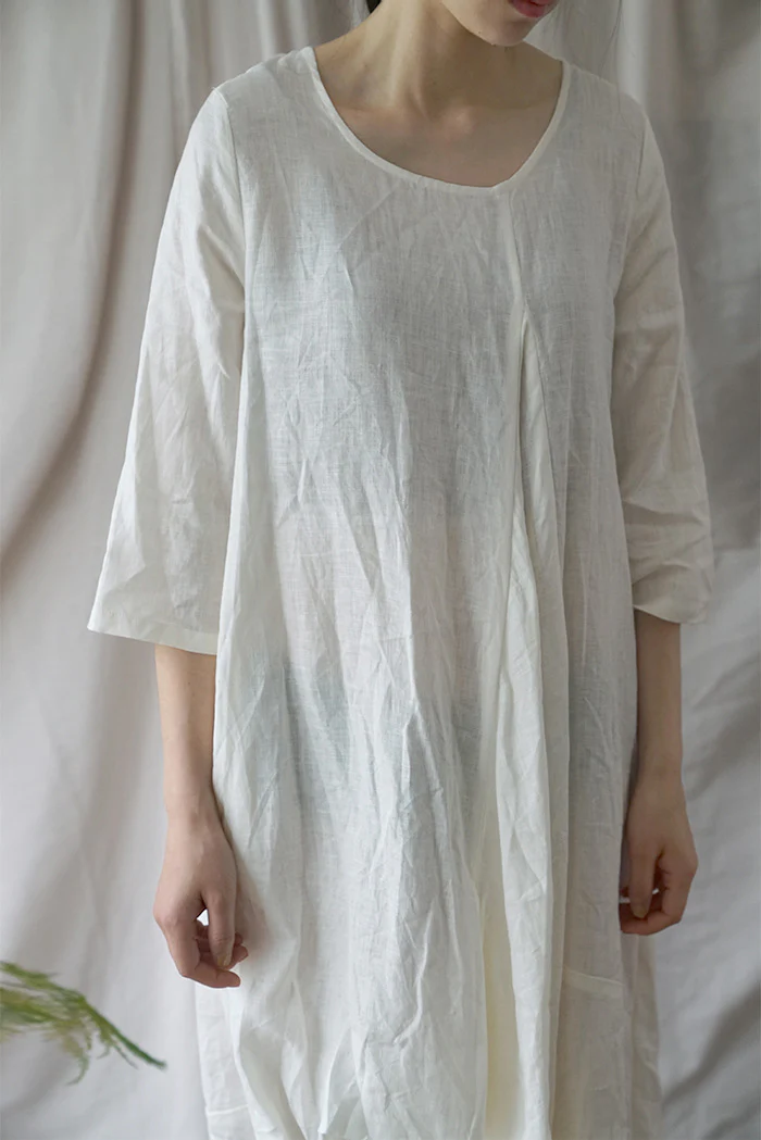 Special Offer! Linen Design Sense Bud Extended Dress Holiday Travel Skinny Robe L19161 - Deanwangkt