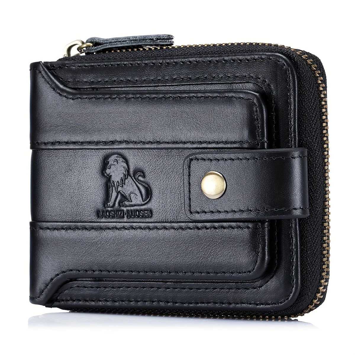 Large Capacity Mens Genuine Leather Wallet - Advanced RFID Blocking, Clear ID Window, Multiple Card Slots, Secure Zipper Coin Pocket - Perfect Gift Idea for Fathers Day or Any Special Occasion - Deanwangkt