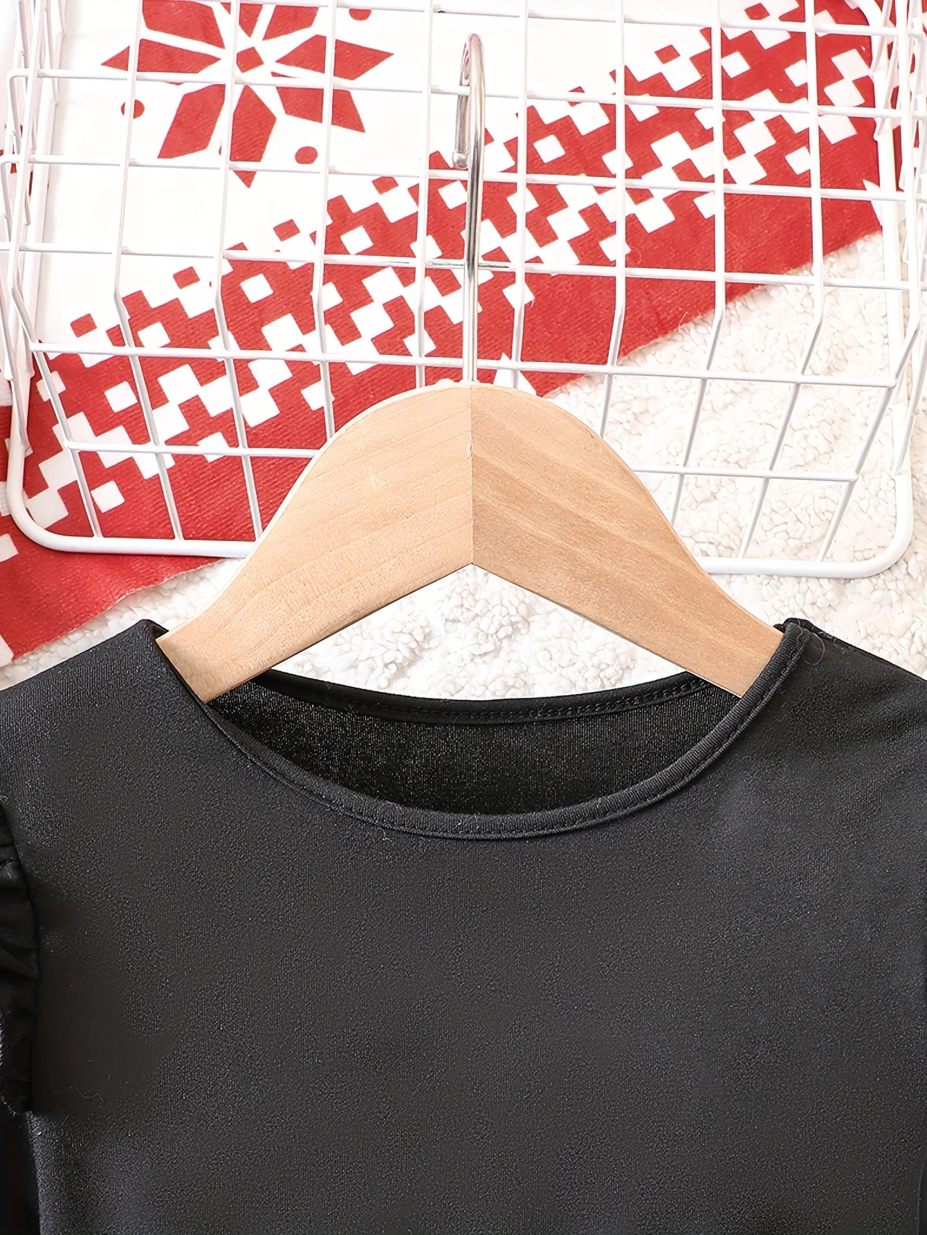 Girls Splicing Flutter Trim Long Sleeve Gingerbread Man Graphic Dress Kids Clothes Spring Fall Christmas Gift - Deanwangkt