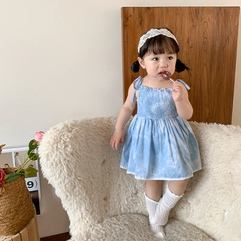 Strictly Selected Girls' Dress 2025 Summer New Children's Korean-Style Strap Princess Dress Baby Baby Bodysuit Baby Dress - Deanwangkt