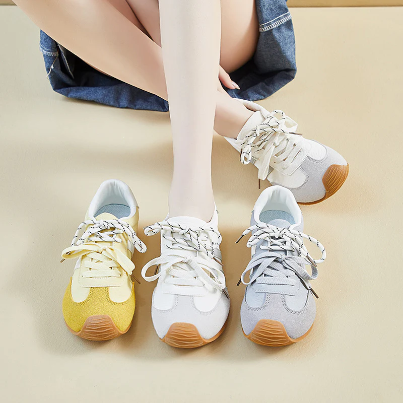 2025 ins Korean version of German training shoes, women's tide  spring height increase, new student running sports and leisure street shooting XFW1520 - Deanwangkt