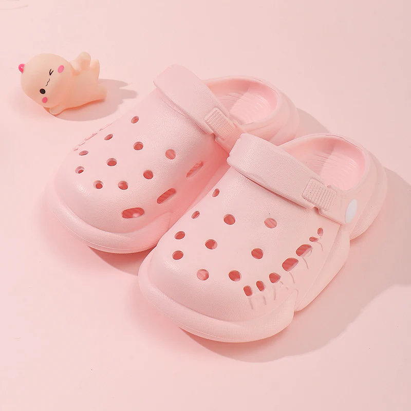 DEANWANGKT Baby Non-Slip Eva Slippers Cartoon Children's Closed Toe Hole Shoes Soft Soft Bottom Children Outer Sandals - Deanwangkt