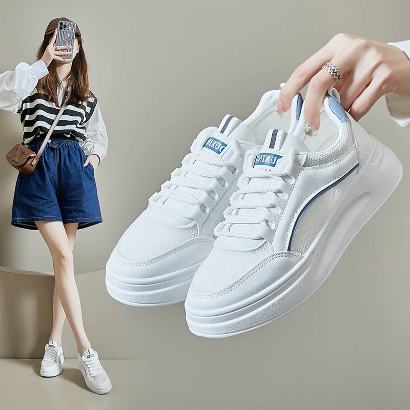 2025 Little white shoes women's  summer new breathable student board shoes ins Korean version flat net shoes casual shoes women SH635 - Deanwangkt