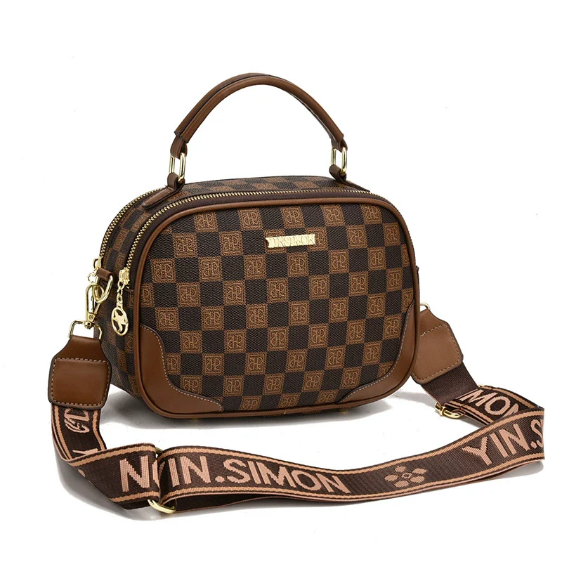 new fashion texture versatile high value single shoulder messenger bag wide shoulder strap handbag commuter small square bag women - Deanwangkt