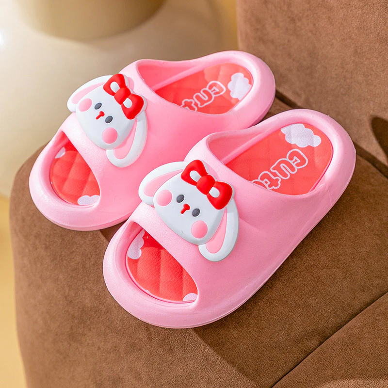 DEANWANGKT Children's Summer Slippers Boys and Girls Cute Waterproof New Indoor Shoes Warm Non-Slip Home Small Medium Children's Slippers - Deanwangkt