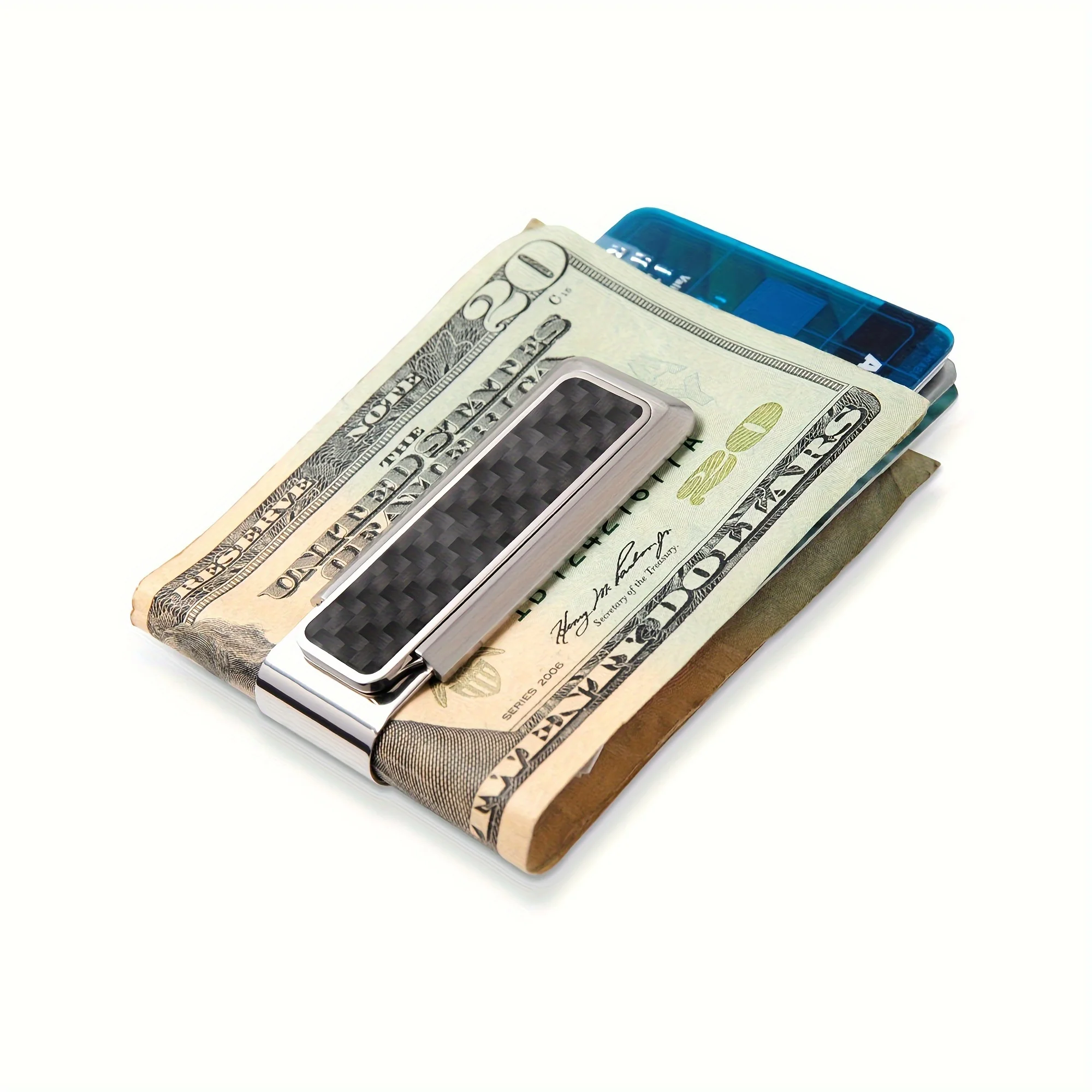 1pc Sleek Black Stainless Steel Money Clip - Holds Cash, Credit Cards, and IDs - Simple, Durable, and Stylish Accessory for Men and Women - Deanwangkt