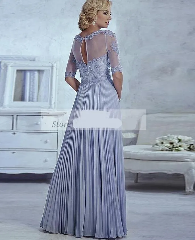 Elegant Mother of the Bride Dresses Half Sleeve Appliques Fashion Custom made Elegant Women A line Wedding Party Dress - Deanwangkt