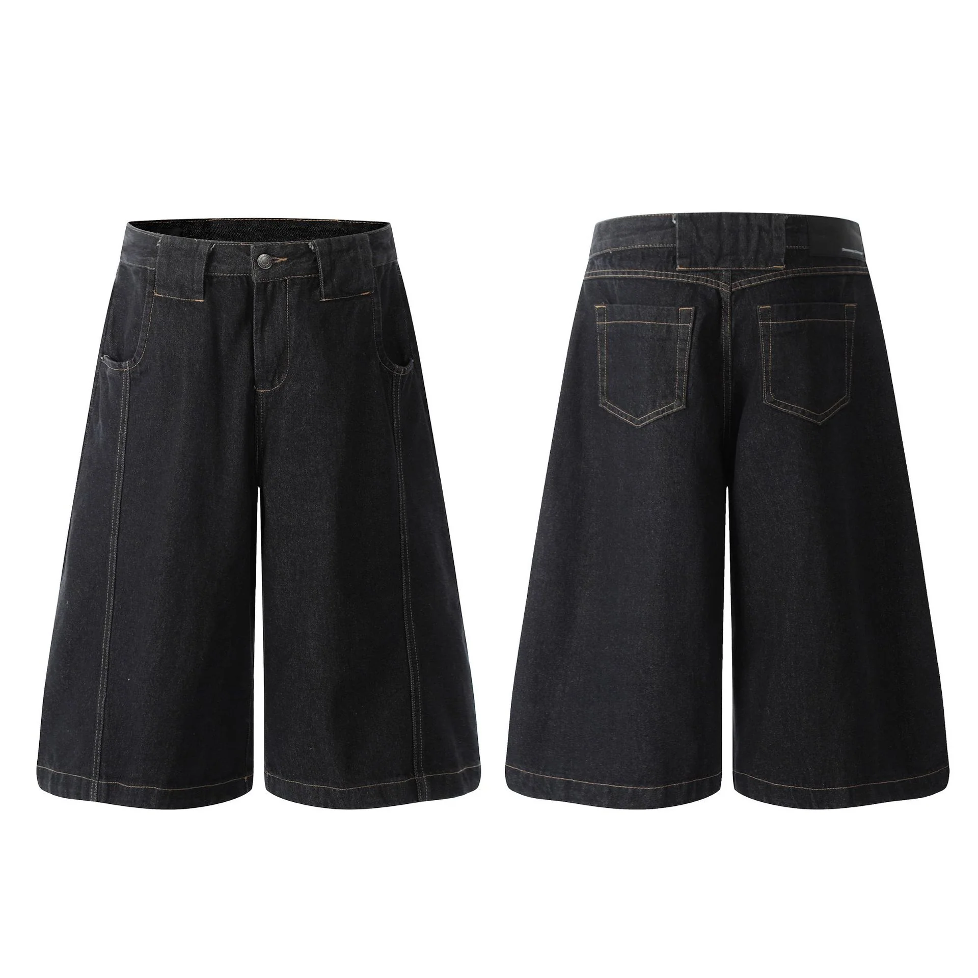 G6681 2025n 2025 summer men's and women's high-end washed original cow design men's wide-leg denim shorts - Deanwangkt