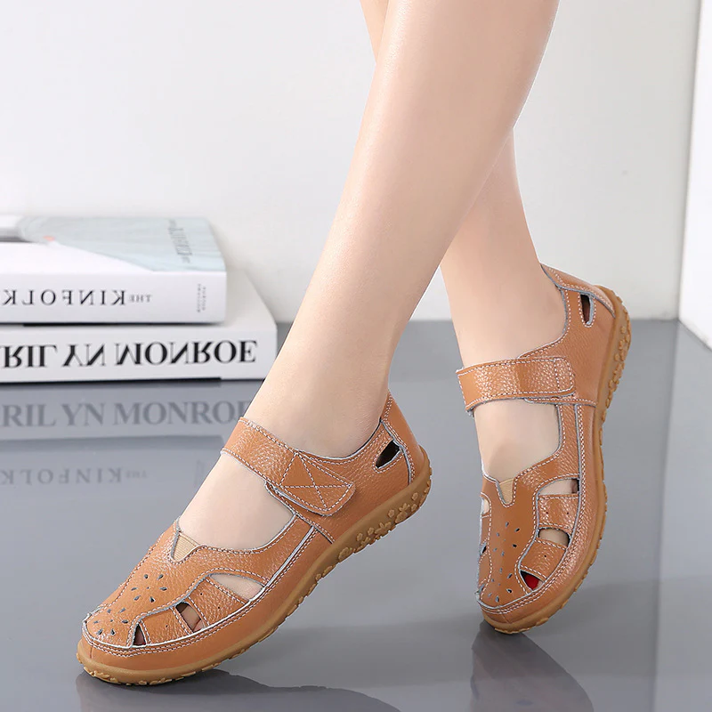 DEANWANGKT  Cross-Border plus Size Loafers Spring/Summer New Women's Sandals Hollowed Women's Shoes Hole Shoes Mom Shoes Women's Shoes - Deanwangkt
