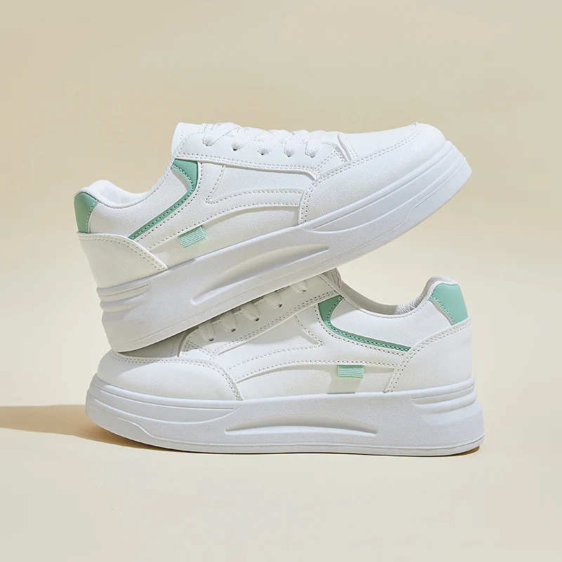 2025 spring white shoes new Korean version ins female students platform heightening board shoes casual shoes street shot CY6602 - Deanwangkt