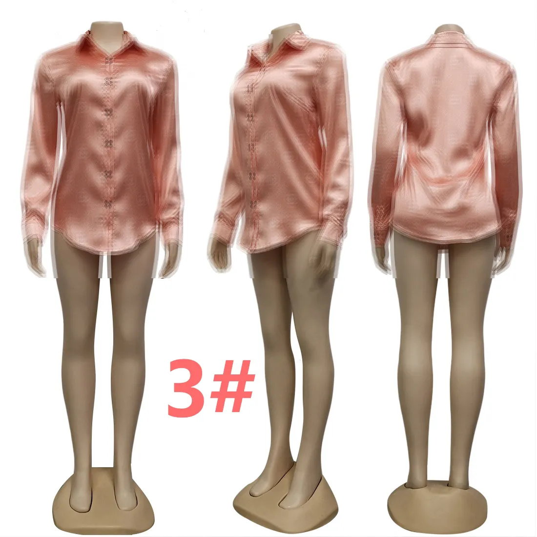 Luxury Women Blouses Shirts Designer Shirt Tops Long Sleeve Slim Fit Shirt Free Ship - Deanwangkt