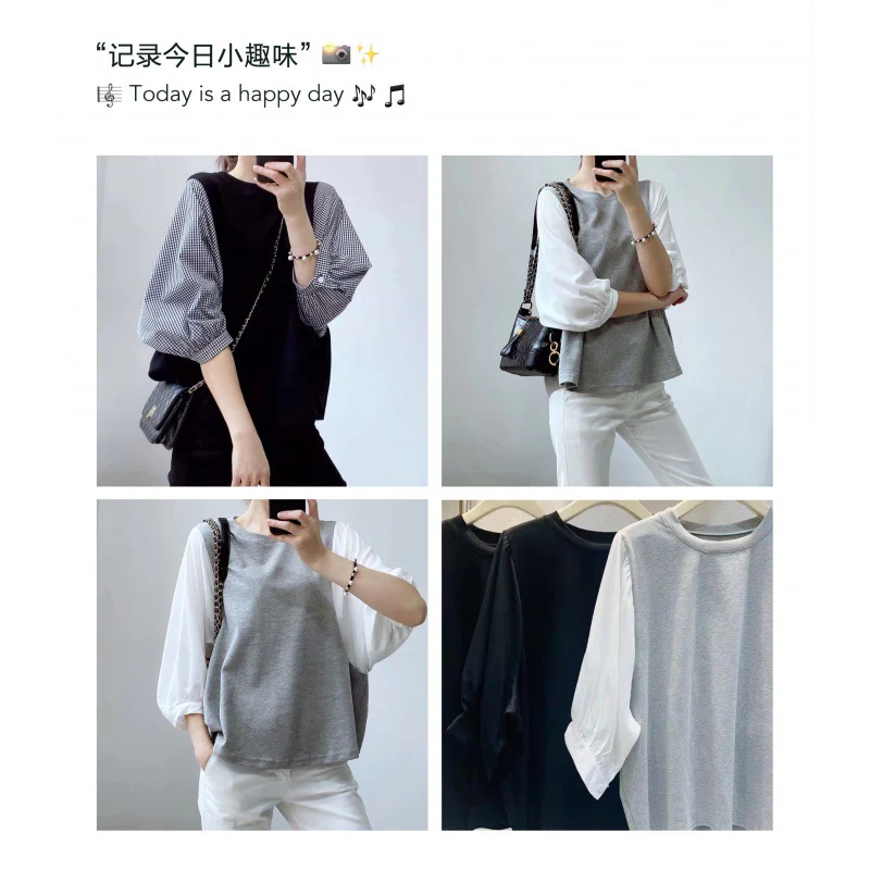 DEANWANGKT  7 Colors  Summer New Women's Chic Top Fashionable Fashionable Loose Retro Design Short Sleeve T-shirt - Deanwangkt