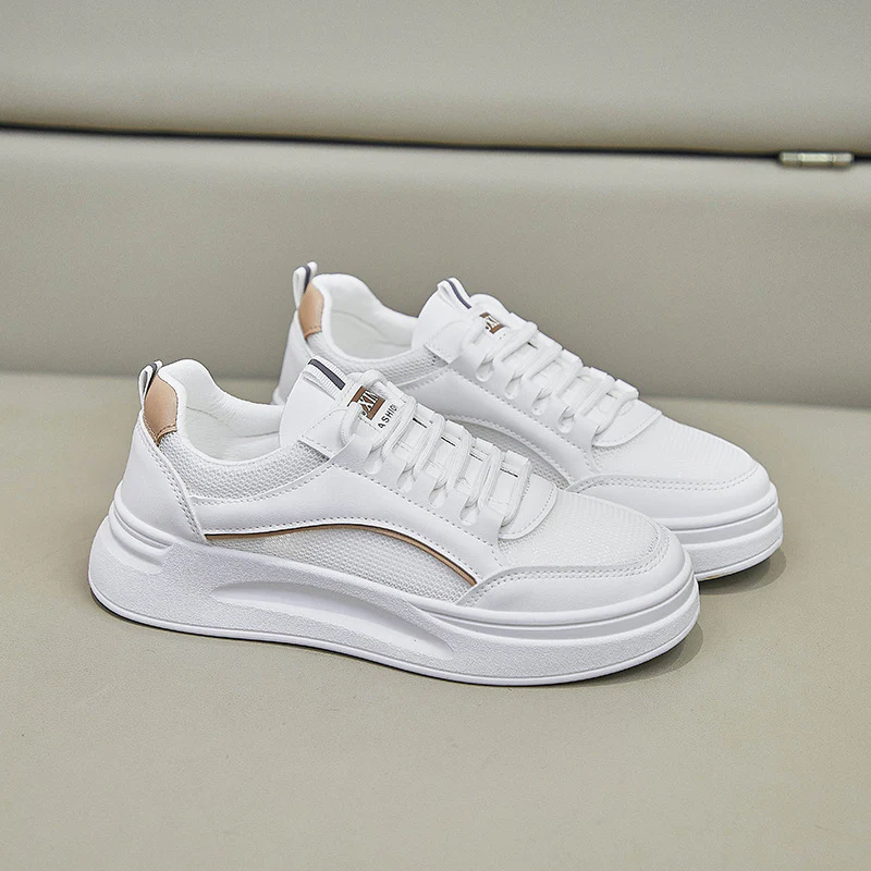 2025 Little white shoes women's  summer new breathable student board shoes ins Korean version flat net shoes casual shoes women SH635 - Deanwangkt