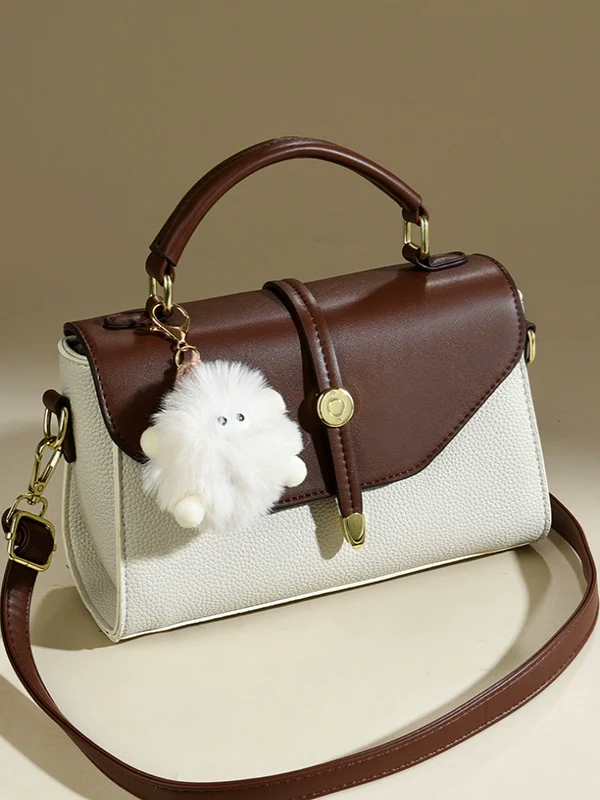 Women's bag  new fashionable versatile contrasting color handbag temperament commuting to work shoulder messenger bag women - Deanwangkt