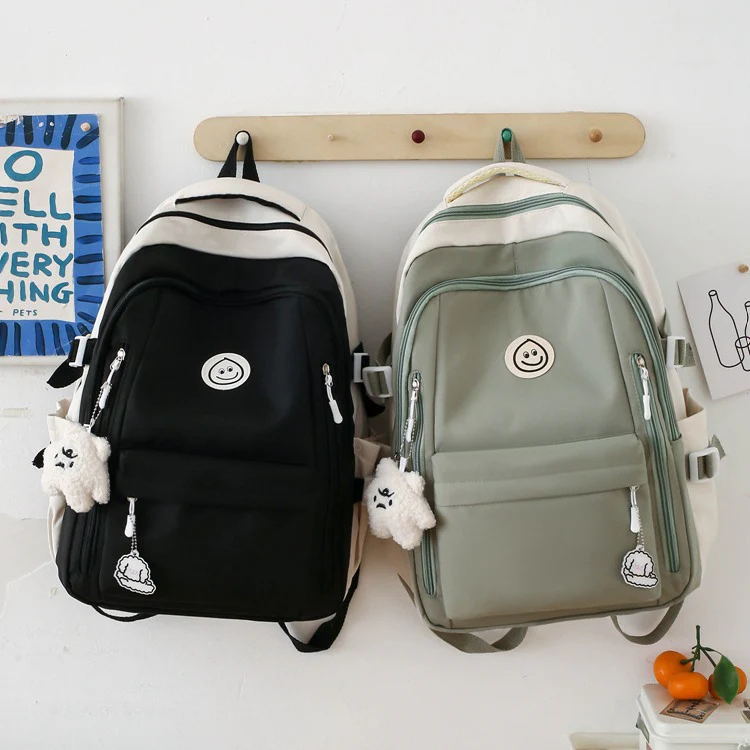 New Backpack Korean Harajuku College Students Bag Student Backpack Simple Fashion Large-Capacity Backpack Wholesale - Deanwangkt