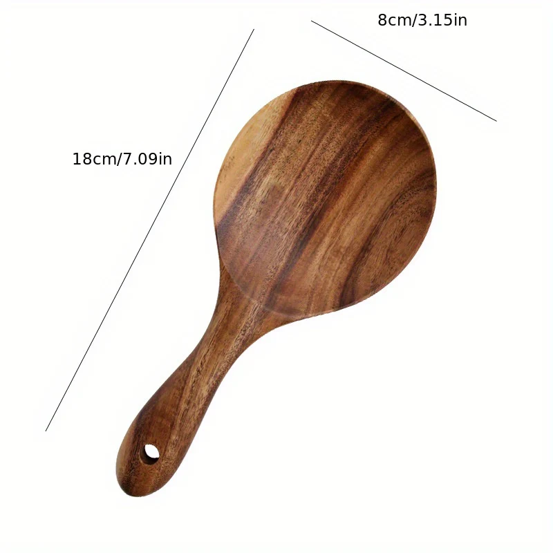 1 Pc Acacia Wood Spoon - Non-Stick Surface, Ergonomic Special Spatula, Perfect for Pot, Kitchen Cooking, Measuring Spices, Compact Size - Durable Acacia Wood Construction, Essential Kitchen Supplies - Deanwangkt