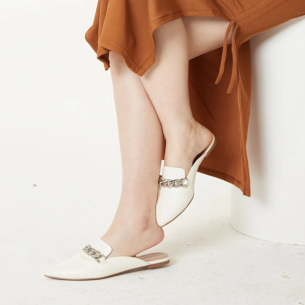 Womens Synchoiss Mules - Pillow-Soft Comfort, Closed Pointed Toe, Backless Design - Slip-On Work Shoes for Stylish Office Wear - Deanwangkt