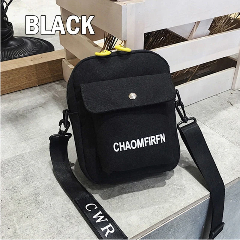 deanwangkt - Women Bag Shoulder Chest bag Printed Cute Wallet Multifunction Mobile Phone Canvas Small Coin Purse Crossbag New Style - Deanwangkt