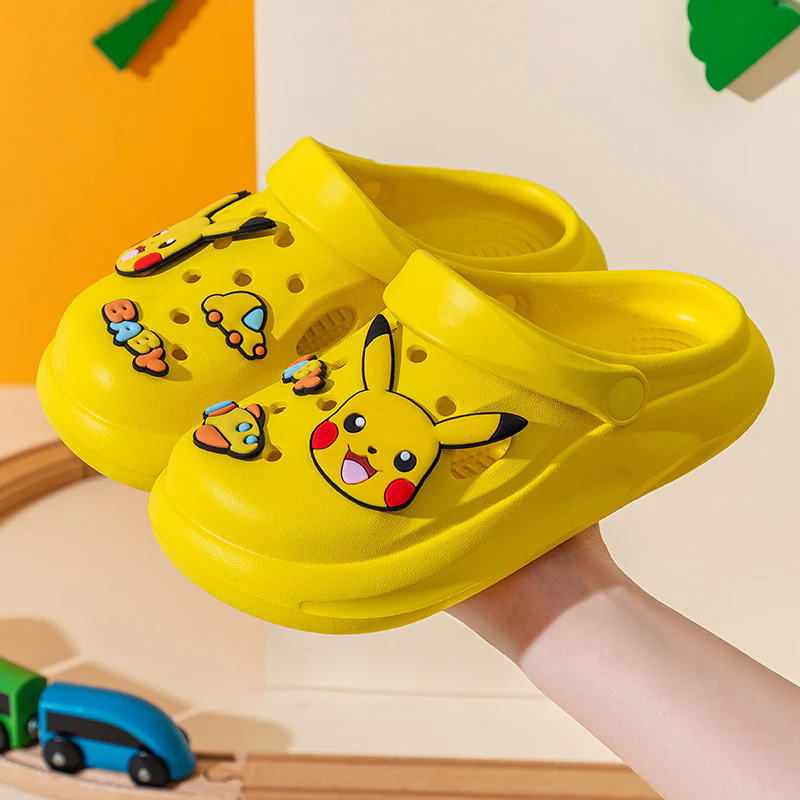 DEANWANGKT Summer Pikachu Children's Hole Shoes Boys and Girls Home Non-Slip Beach Shoes Soft Bottom Sandals and Slippers Wholesale - Deanwangkt