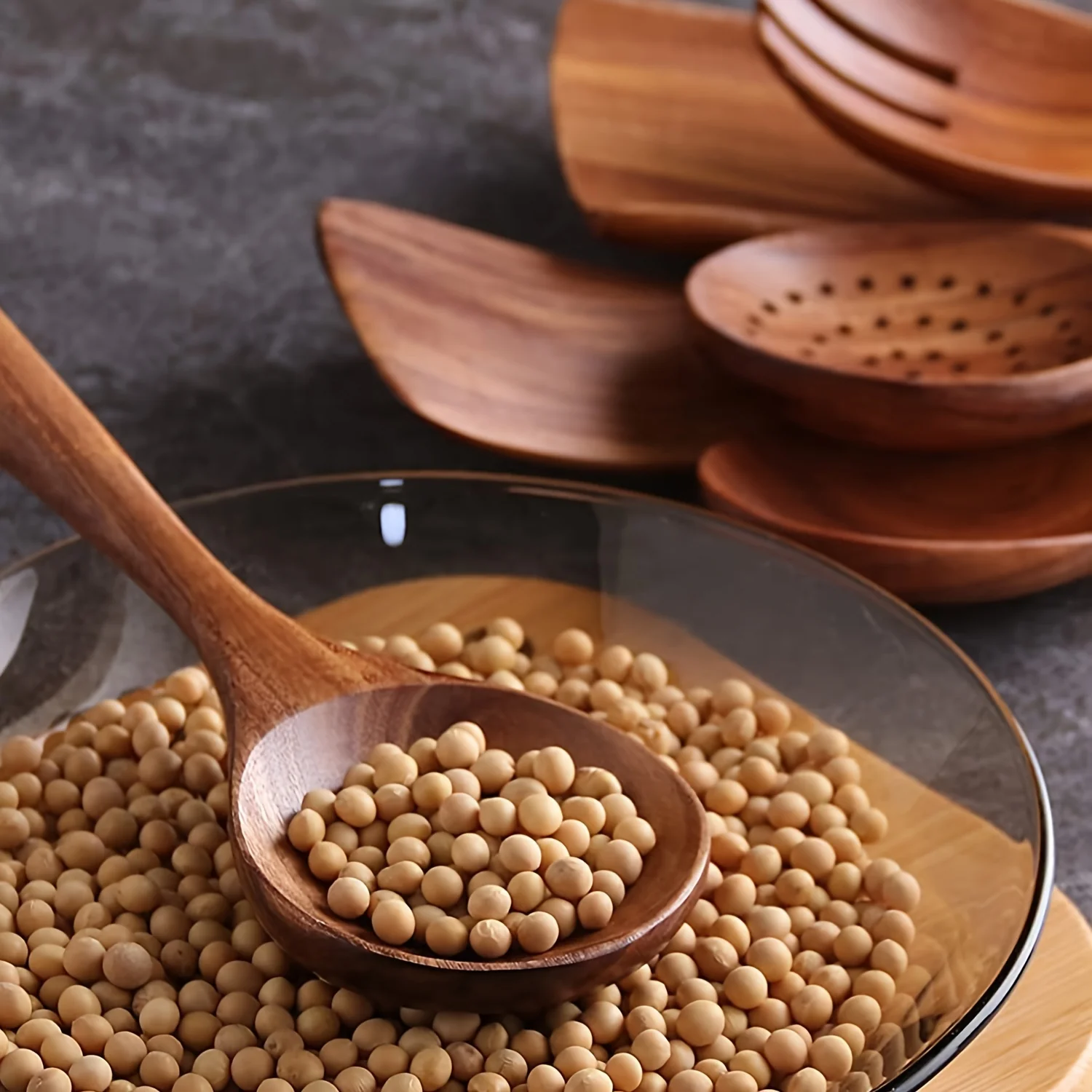 7pcs Wooden Utensils For Cooking, Wooden Spoons With Box, Wooden Utensils Set, Wood Kitchen Utensils For Nonstick Pan, Wood Spatula Spoon Nonstick Kitchen Utensil Set With Holder - Deanwangkt