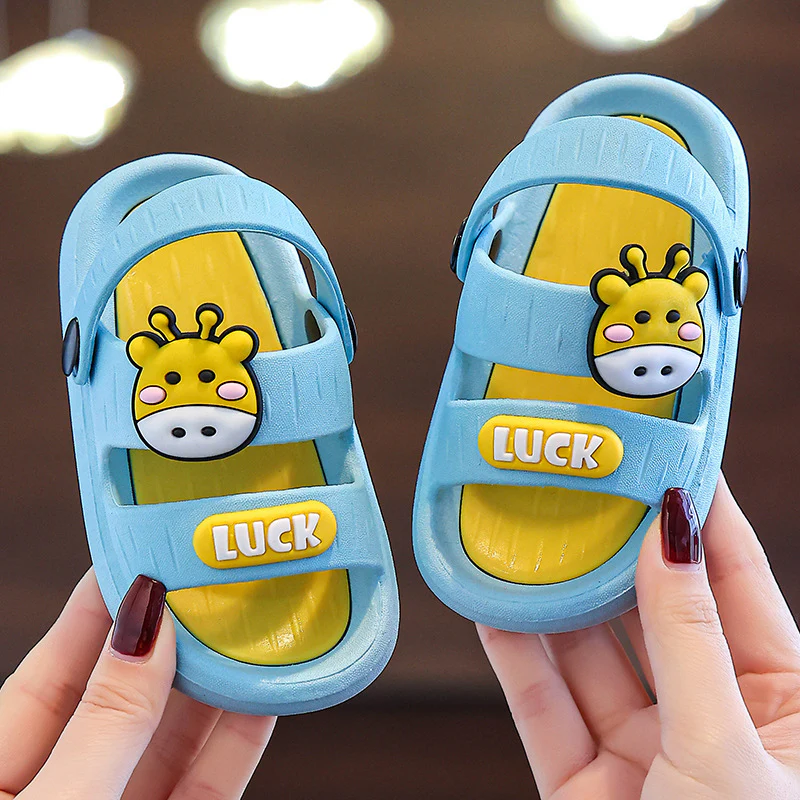 DEANWANGKT Children's Sandals Boy and Girl Baby Cute Non-Slip Soft Bottom Two-in-One Bath Outdoor Children's Slippers - Deanwangkt