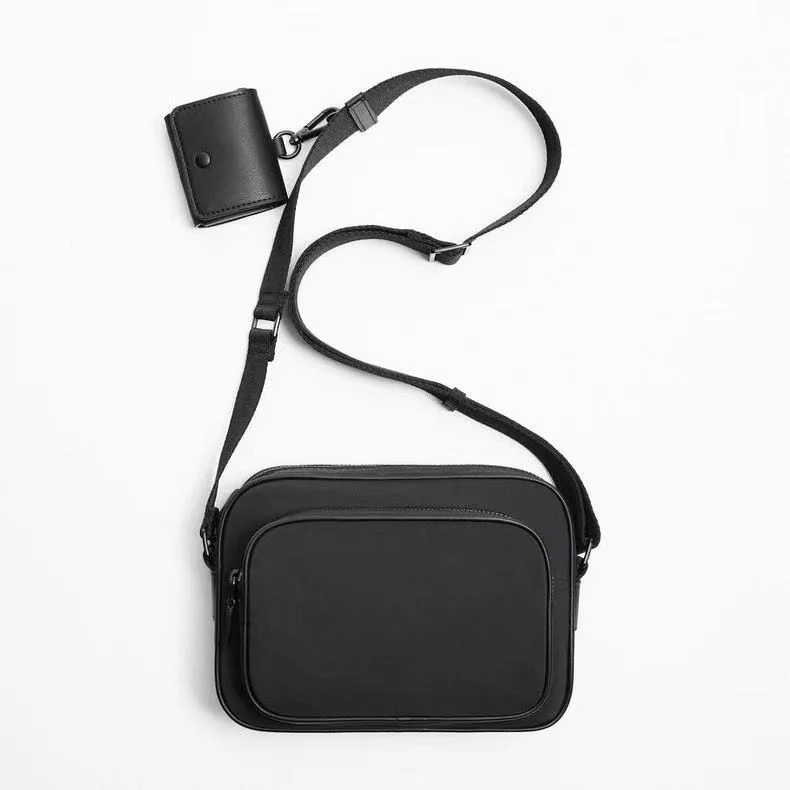 deanwangkt  Spring New Men's Bag Fashion-Black Soft Nylon Crossbody Bag Men's Casual Shoulder Camera Messenger Bag - Deanwangkt