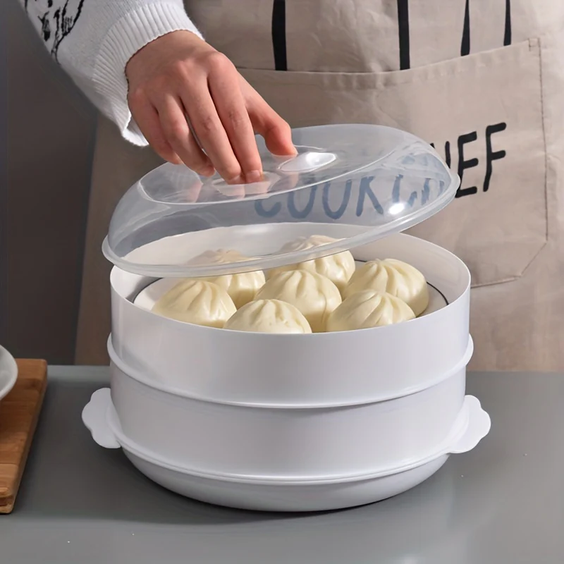 1 Set BPA-Free Multi-layer Microwave Steamer - Fast Heating, Splash-Proof, Steamed Rice Ready - Stackable Design for Mantou, Buns, Dumplings, Healthy Cooking & Easy Clean - Deanwangkt