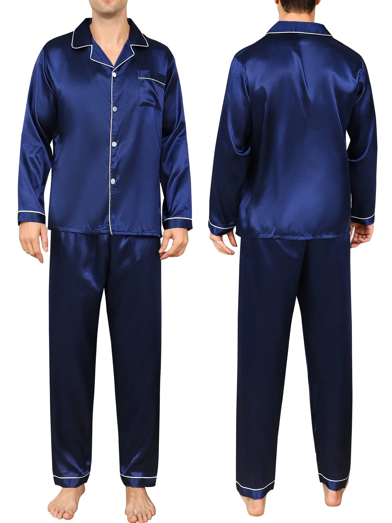 Men's Breathable Ice Silk Pajama Set – Comfy Stretch Leisurewear for Home & Outdoor, All-Season Elegance - Deanwangkt